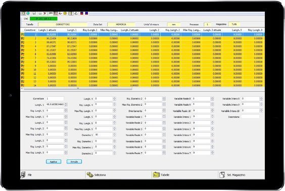 parametri utensili software